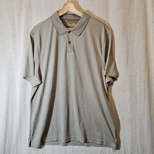 Tasso Elba Polo Shirt Men’s XL Beige Short Sleeve Supima Cotton Collared